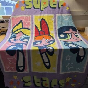 Rare 2001 Vintage Powerpuff Girls Thick Acrylic Blanket Cartoon Network